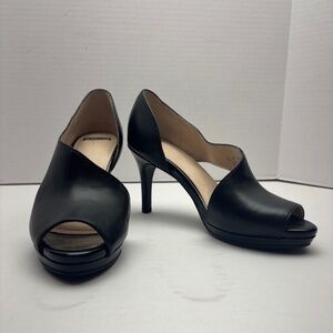 NWD Women's Size 7 LifeStride LS Revolution “Ask My Name” Peep Toe Heels Black